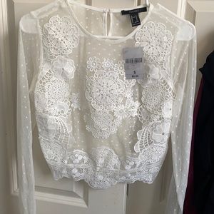 White forever 21 lace top